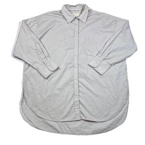 Maeve Anthropologie Beige Button Down Shirt Blouse Tunic Women's Large